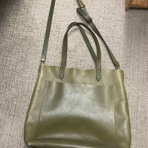 Madewell Deep Woodland Army Olive Green Medium Transport tote